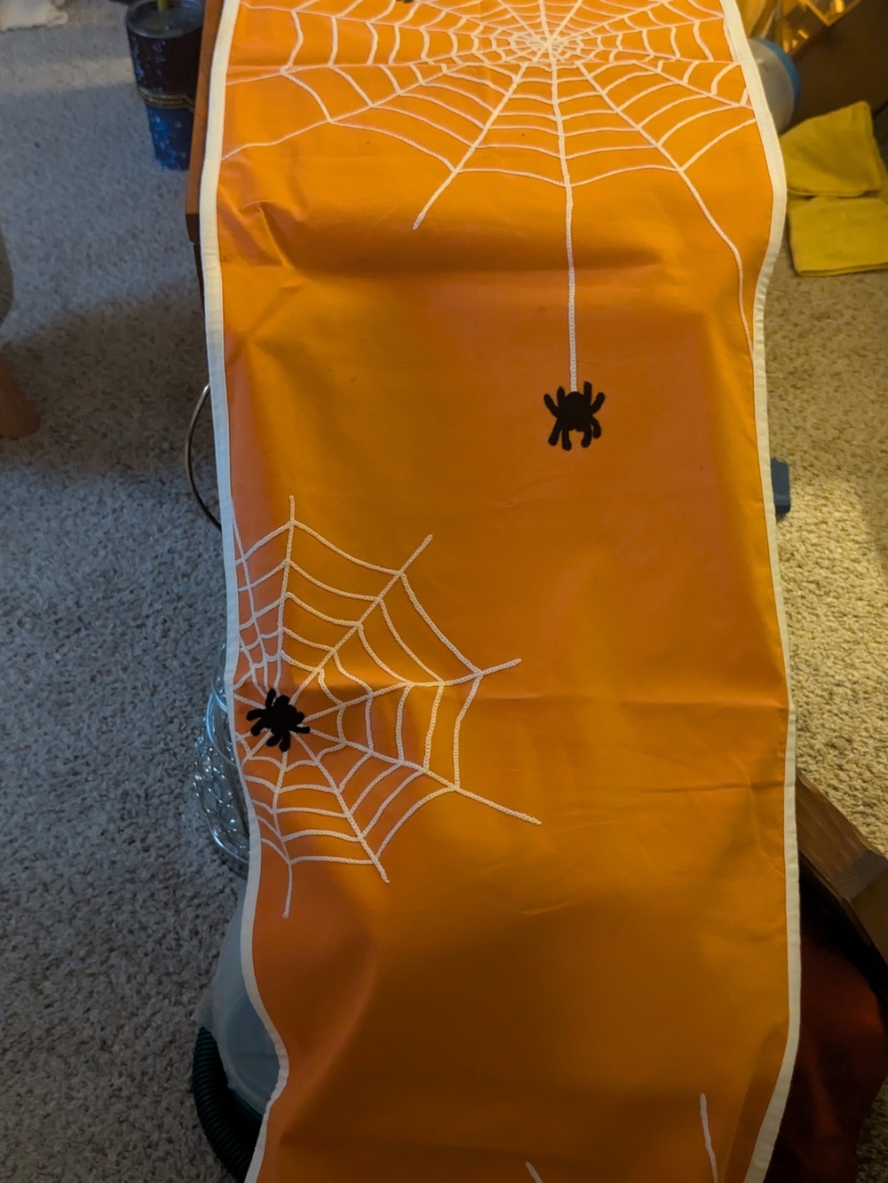Williams Sonoma Orange Spiderweb Runner
